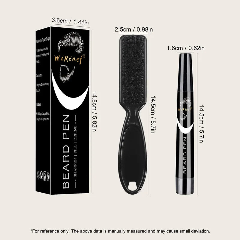 Multi-Pack Beard Pen Kit for Styling and Covering Facial Hair Patches - Black & Natural Finish
