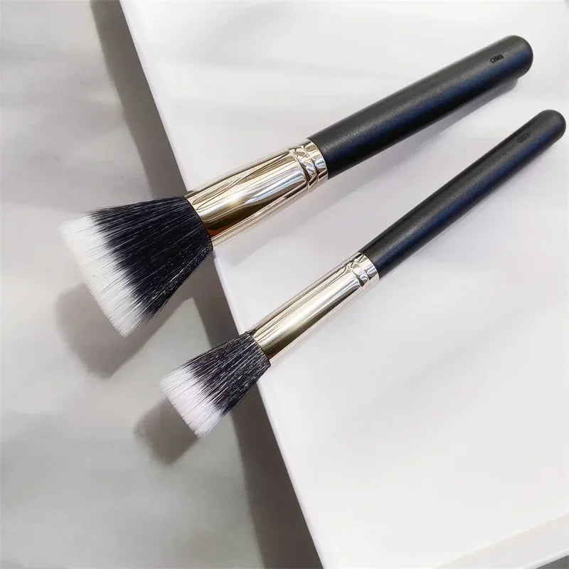 Multi-Purpose Duo Fibre Face & Blush Brush Set - Lightweight Makeup Tools