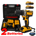 21V Cordless Drill Driver Set with 2 Batteries and Bits - 6 Speed, 18+1 Torque