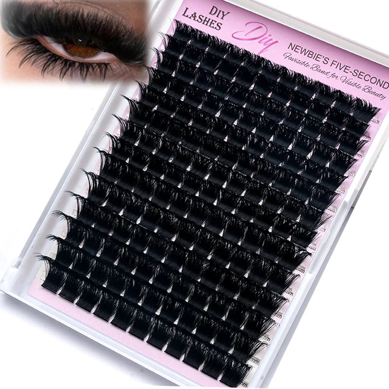 14 Rows Individual Mink Eyelash Clusters for Natural Volume & Extension Makeup