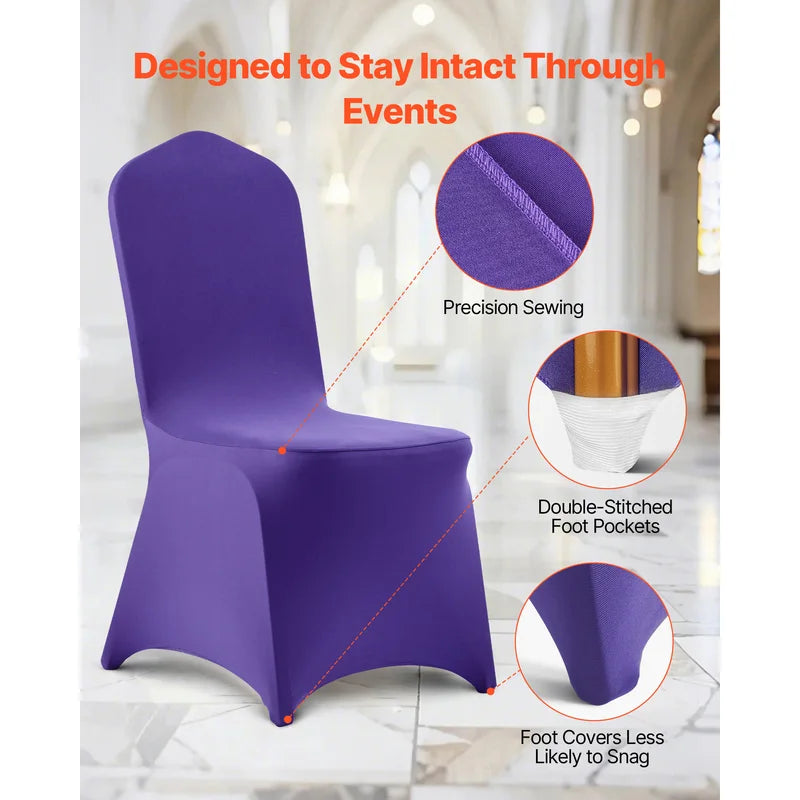 Stretch Spandex Chair Covers Set for Wedding Party Events - 50 Pcs