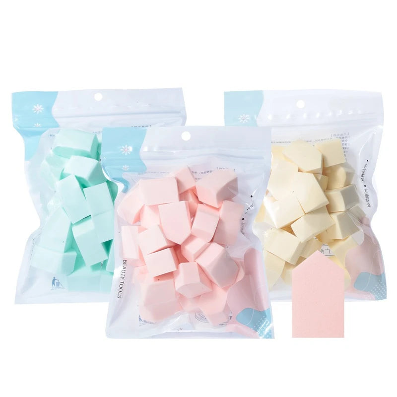 Hydrophilic Makeup Sponge Set - 25 Big Pentagon Applicators for Beauty & Cosmetics