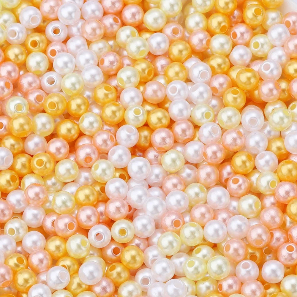 50-1000pcs Assorted Round Imitation Pearl Beads for Jewelry Making - Spacer Beads for DIY Bracelets and Necklaces