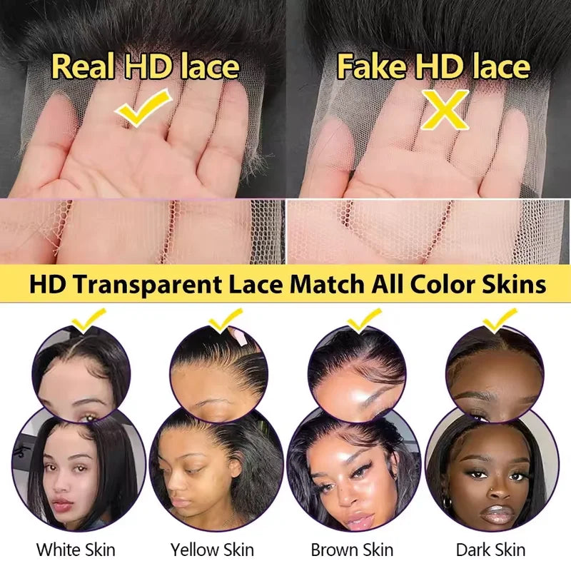 Long Body Wave Lace Frontal Wig 13x6 HD Transparent Lace Human Hair 200 Density