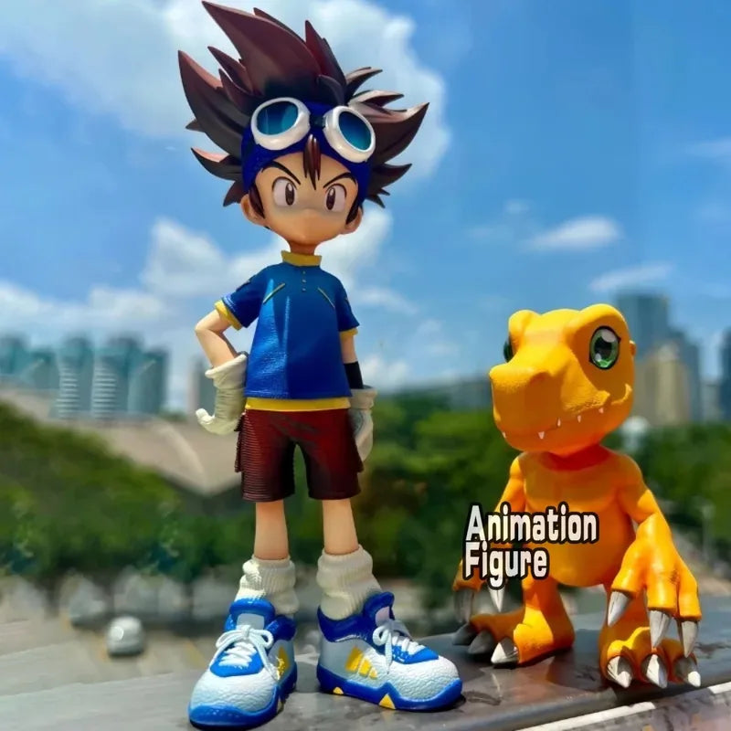 Anime Digimon Adventure Action Figures Agumon & Taichi PVC Collectible Toys - 9-15cm