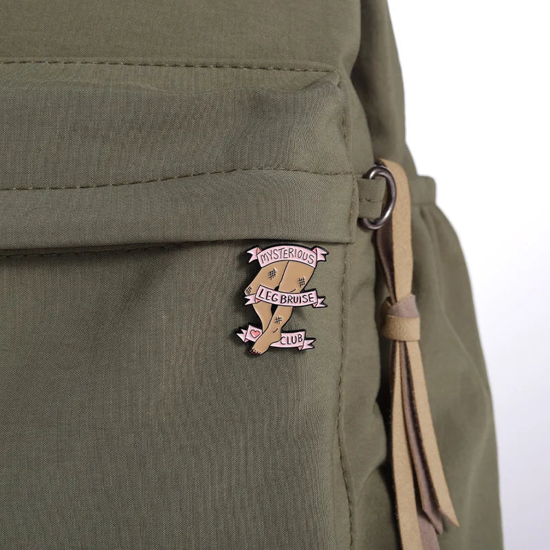 Mysterious Leg Bruise Enamel Pin Feminist Metal Brooch Gift for Women & Friends