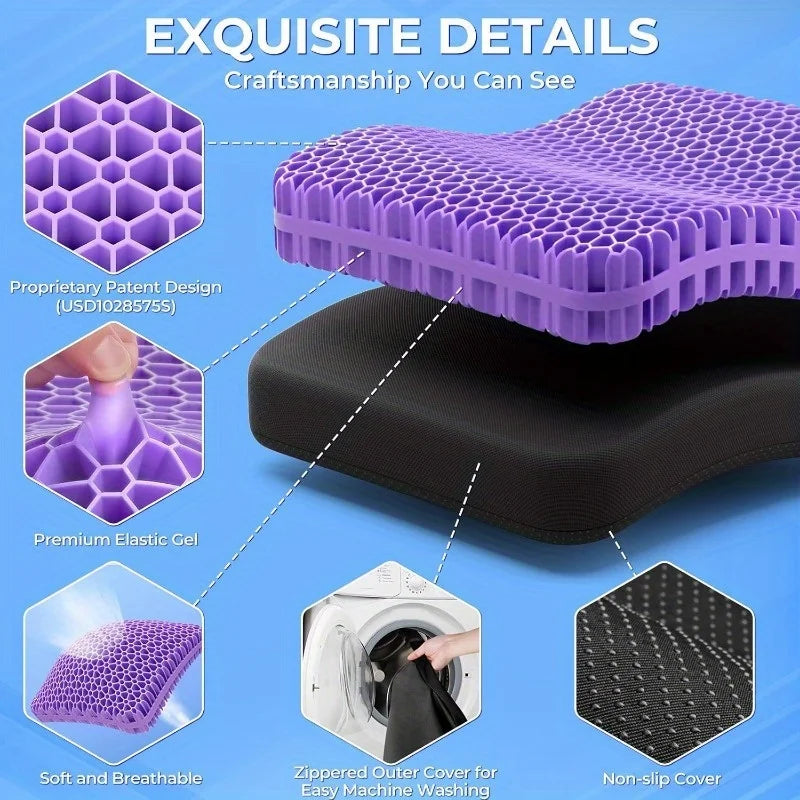 Breathable Gel Seat Cushion for Office Chair Long Sitting Comfort Thickened