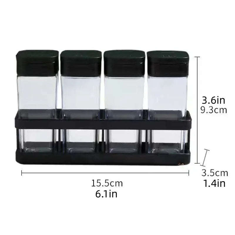 Stackable Spice Organizer Set with Airtight Lids - Space-Saving Kitchen Jars