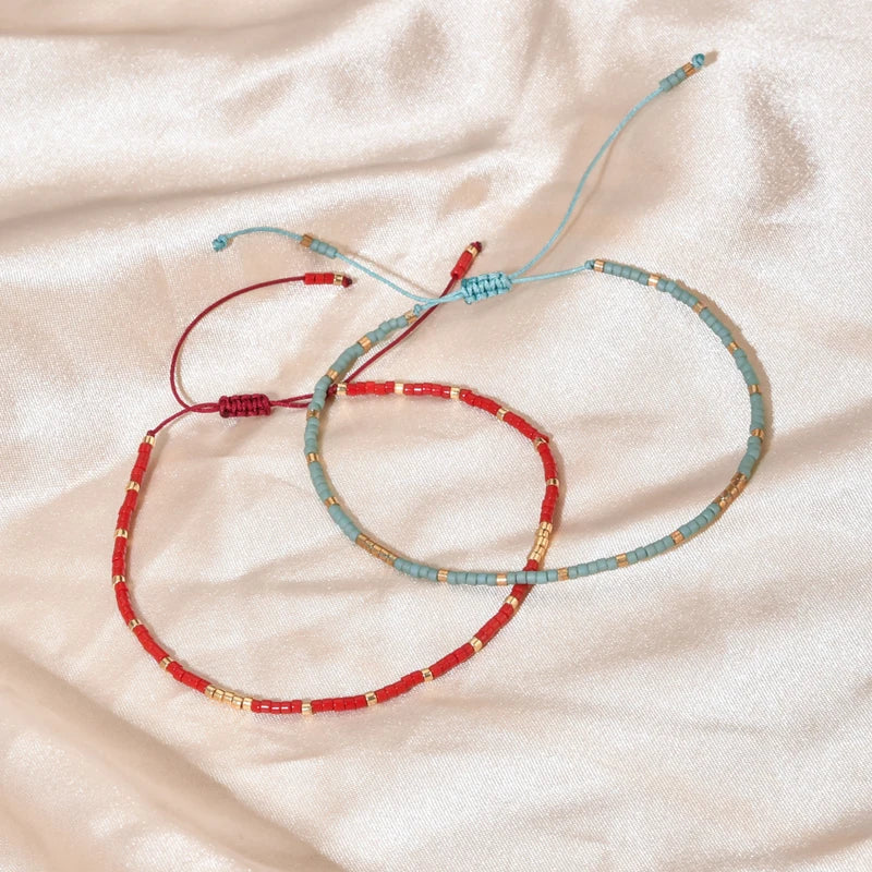 Minimalist Beaded Bracelets for Women & Men – Handmade Bohemian Jewelry Set