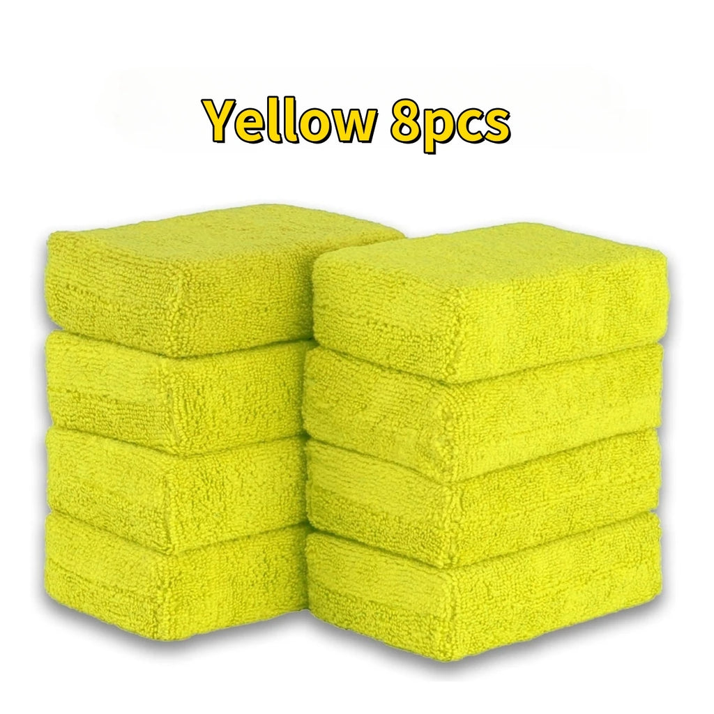 8PCS Microfiber Car Wax Applicator Pads Set for Auto Detailing and Paint Care