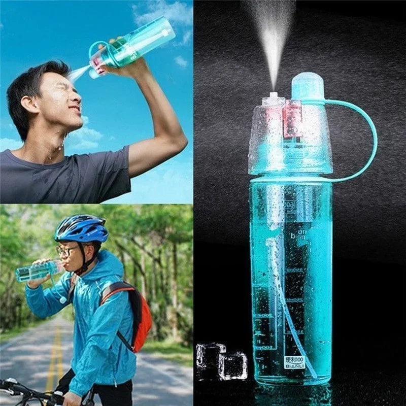 600ml Portable Spray Water Bottle with Mist Function for Outdoor Sports & Fitness