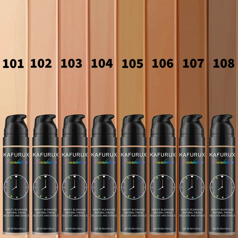 8-Color Liquid Foundation Makeup Set Waterproof & Sweat-Resistant Face Base