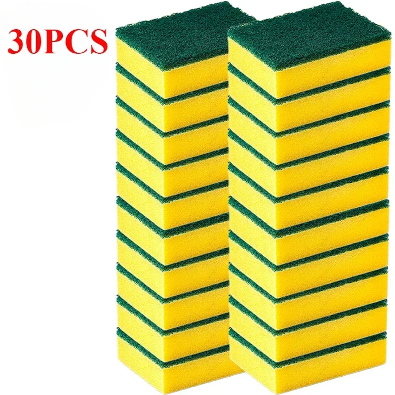 30/5pcs Reusable Double-Sided Kitchen Cleaning Sponges Wipes for Pots & Dishes