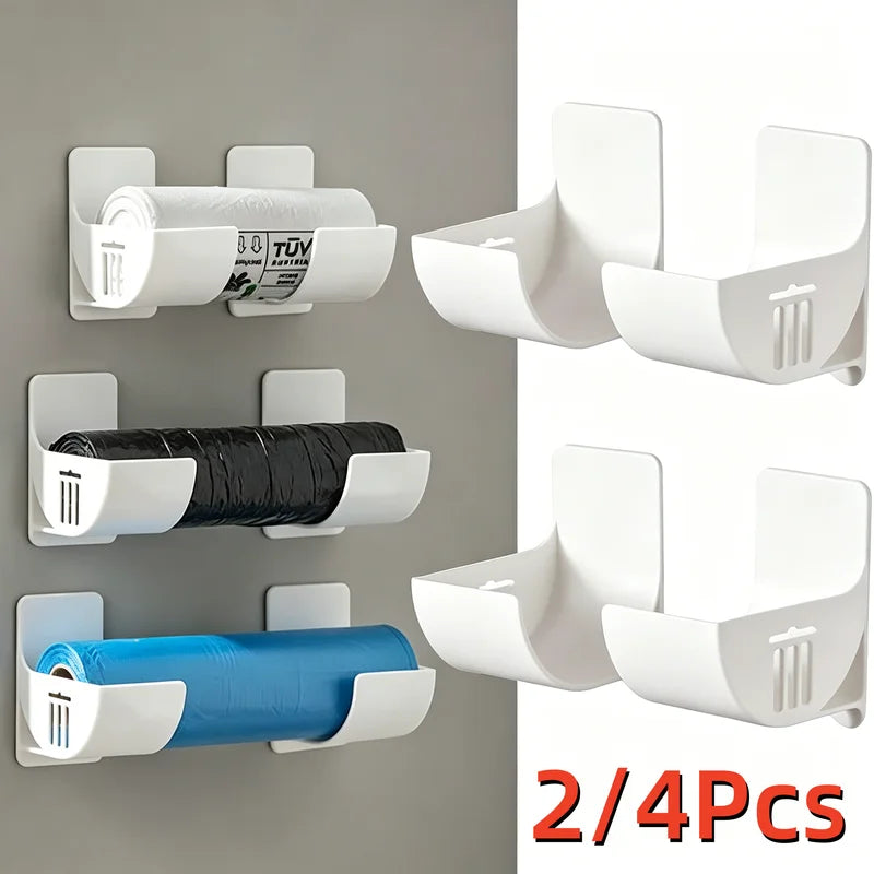 Wall-Mounted Trash Bag Holder Storage Box - Plastic Organizer for Kitchen