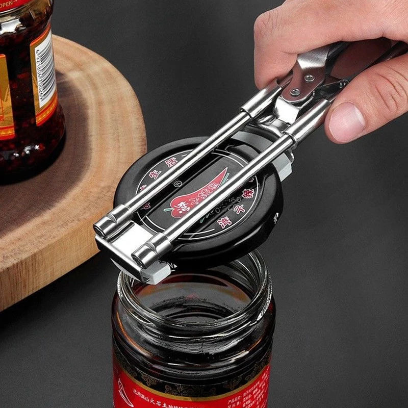 Stainless Steel Adjustable Bottle and Can Opener - Heavy Duty Kitchen Tool
