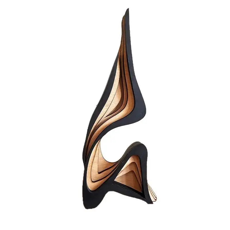 Minimalist Wooden Sculpture Figurine - Irregular Shape Home Decor