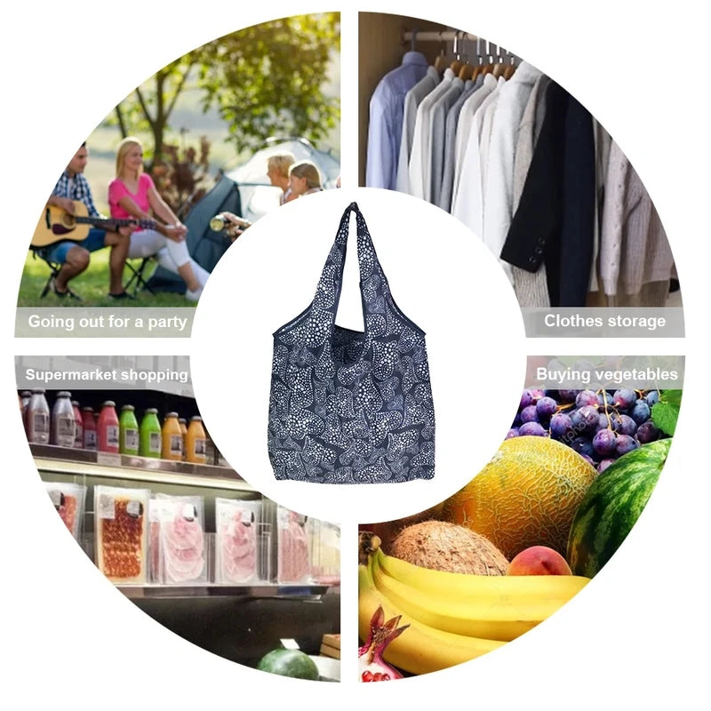 Large Reusable Waterproof Shopping Bag Eco Tote for Grocery Beach & Storage