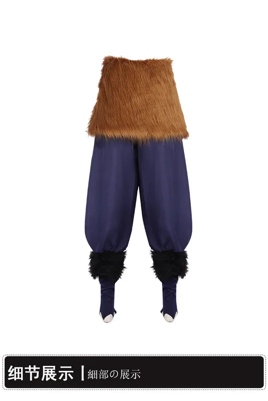 Anime Cosplay Costume for Demon Slayer Hashibira Inosuke with Mask - Halloween Anime Carnival Outfit