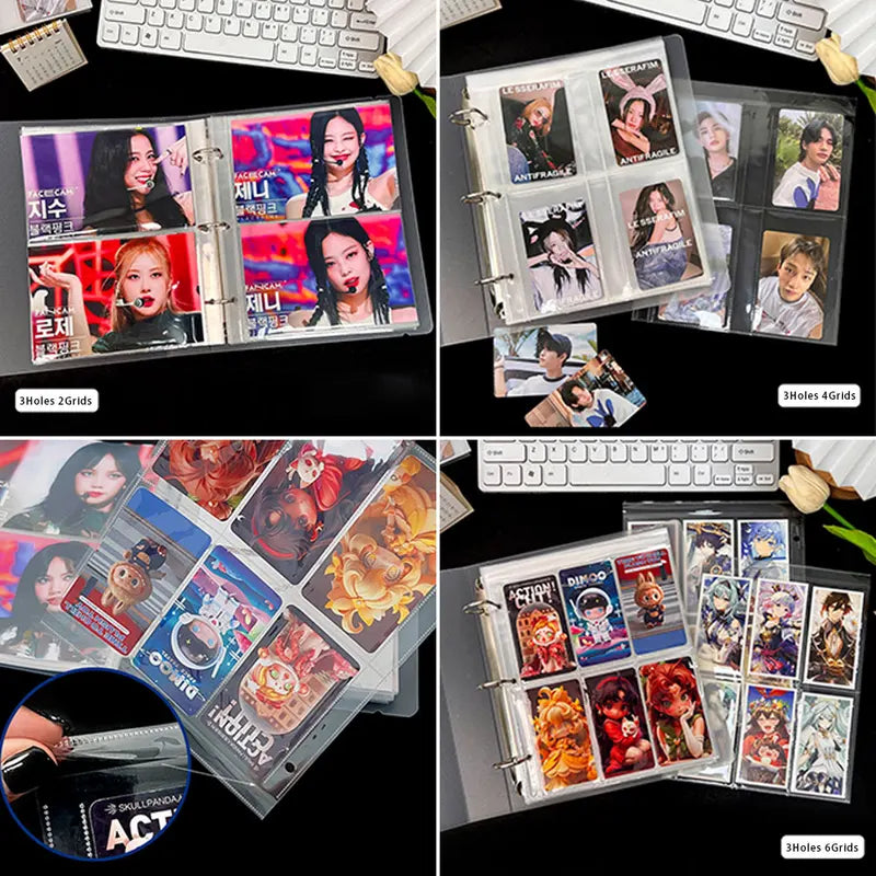 A5 Photo Album Binder with Transparent Sleeves for DIY Scrapbooking and Card Storage