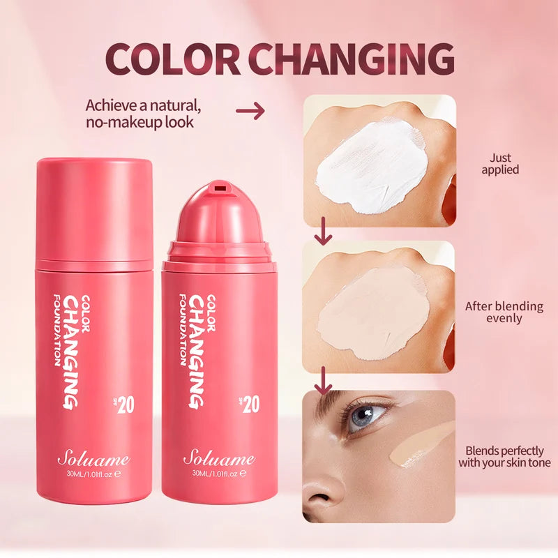 Color Changing Liquid Foundation SPF 20 Sunscreen for Natural Look - 30ml