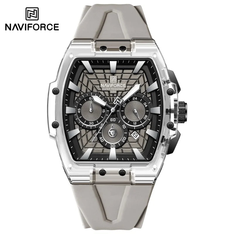 Men's Multifunctional Waterproof Chronograph Watch with Luminous Hands - Silicone Strap