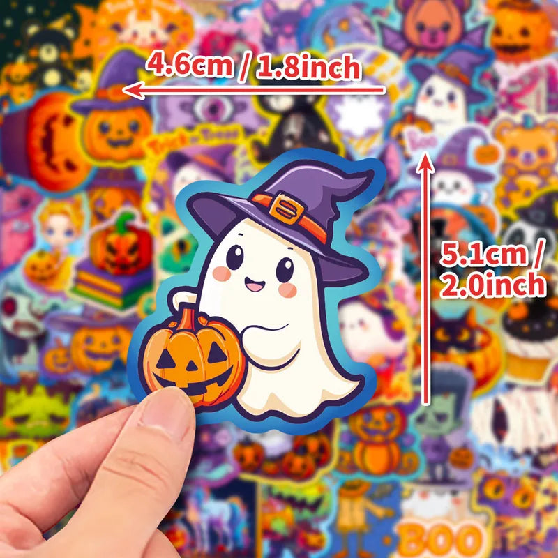 50PCS Halloween Graffiti Stickers - Pumpkin Bat Castle DIY Luggage Decor