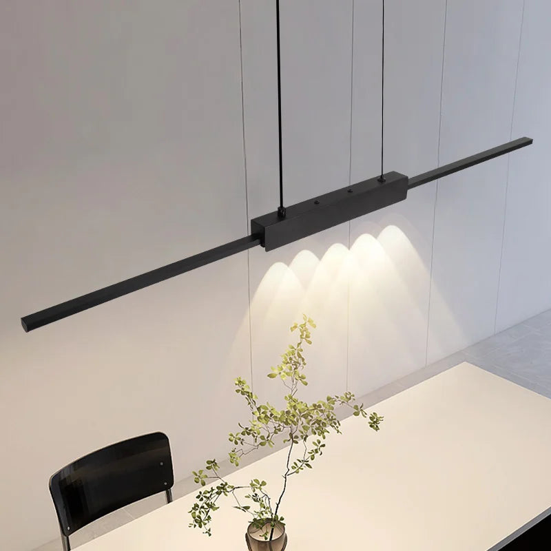 Modern Minimalist LED Pendant Light with Stripe Design for Living Room & Bedroom