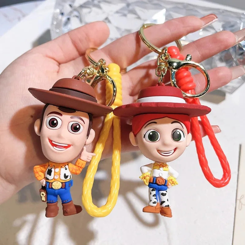 Character Keyring Set - Woody Buzz Jessie Doll Pendant for Kids