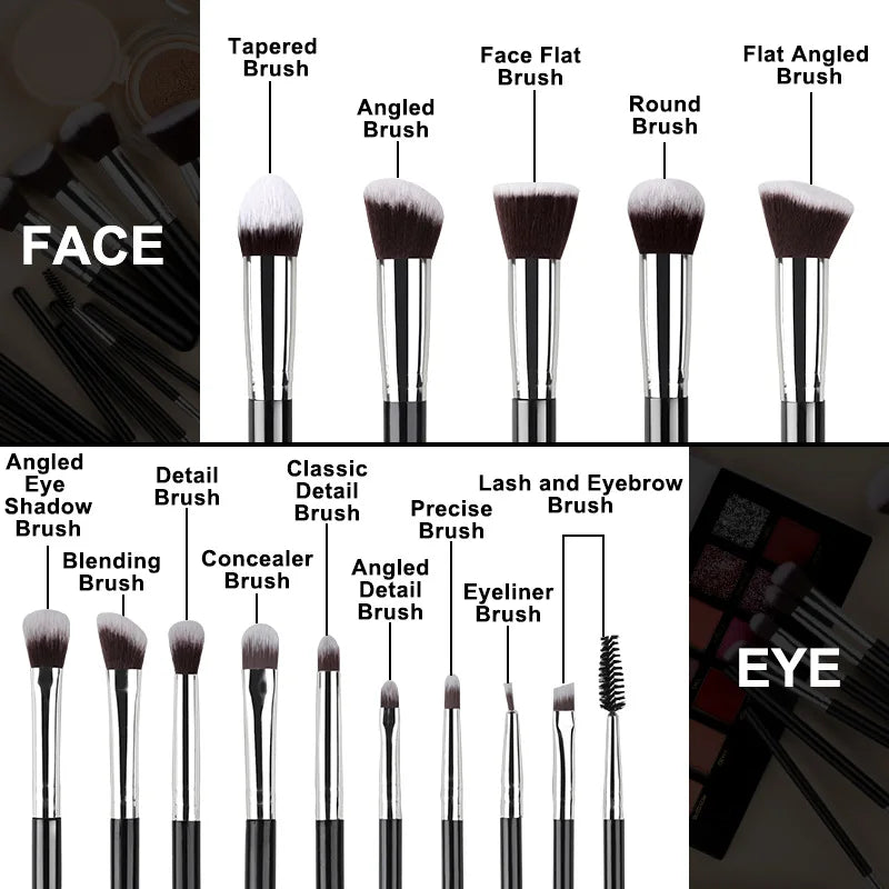 14-Piece Makeup Brush Set for Face Eyeshadow Blending and Concealing - Soft Fluffy Makeup Tools