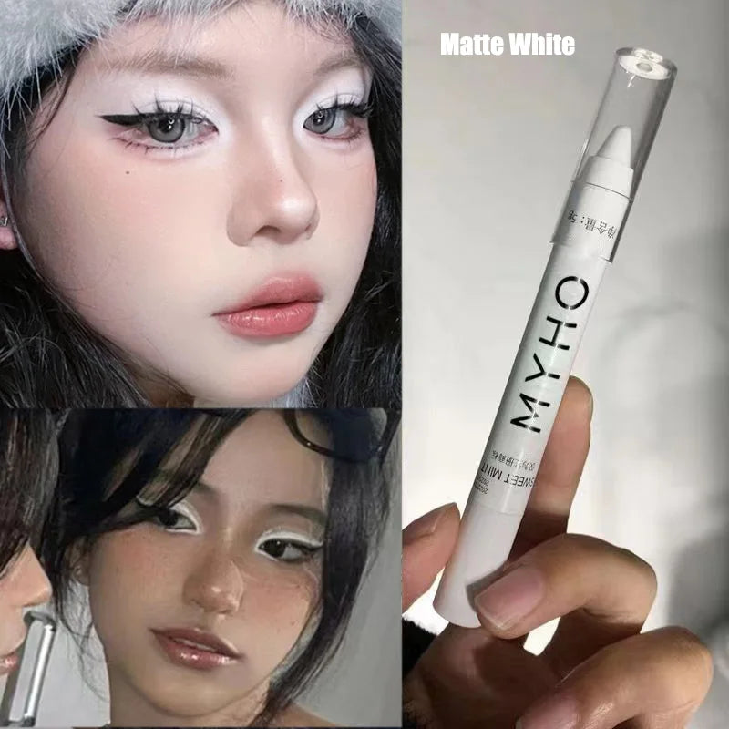 Shimmering Highlight Stick for Bright Eyes - Glitter White Eyeshadow Pencil Highlighter