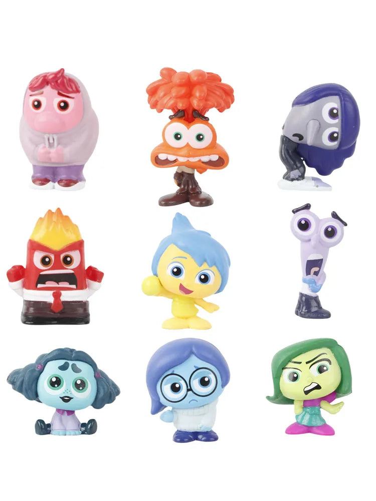 Mini Inside Out 2 Action Figures Set - 9pcs Kids Toy Cartoon Movie Characters
