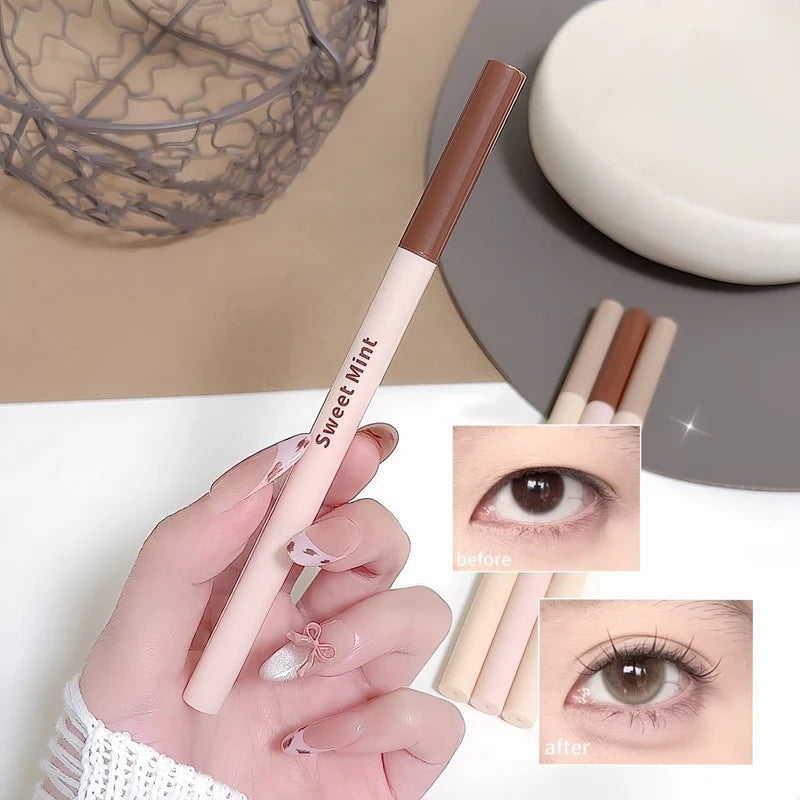 Double Head Eyeliner Pen Waterproof Natural Makeup 2-in-1 Brightening & Bronzers