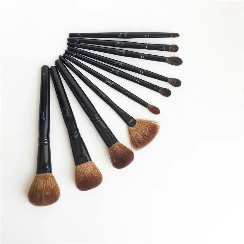 Professional Makeup Brush Set with Face, Eye, Powder & Blush Brushes - Multiple Handle Colors