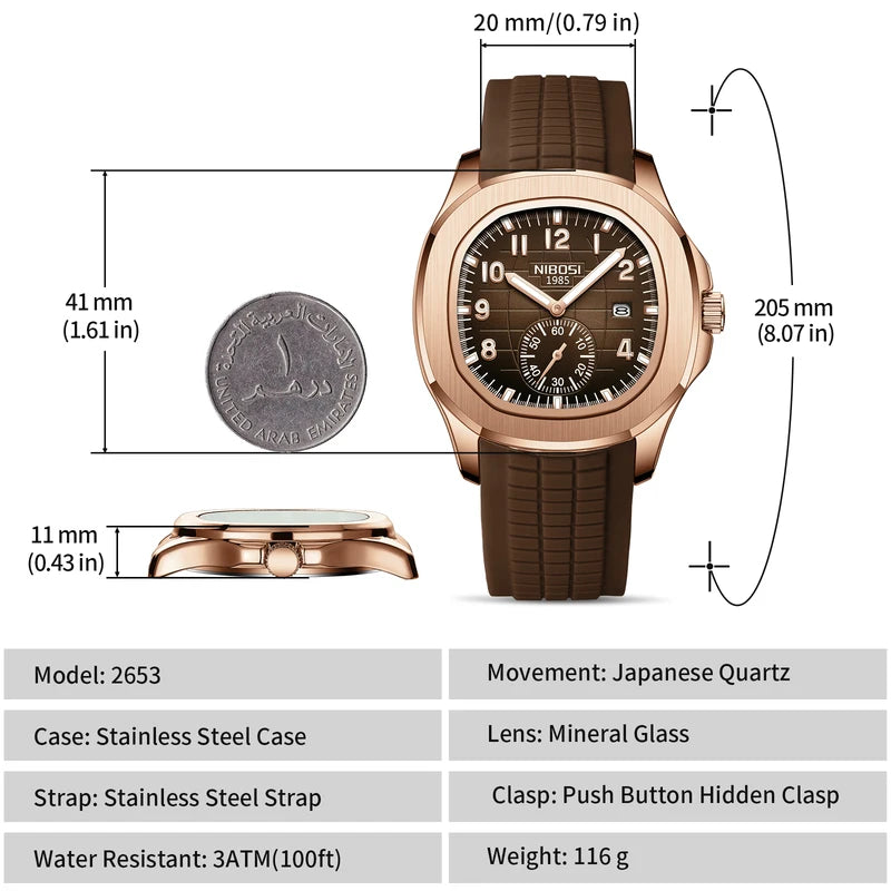 Men's Sports Watch Waterproof Luminous Auto Date Quartz Watch