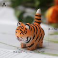 Wood Carving Kitten Ornament - Handmade Small Animal Desktop Decoration