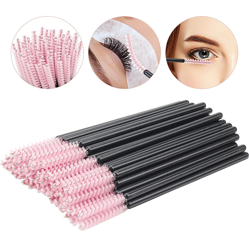 Disposable Makeup Brush Set 50pcs Eyelash Microbrush Mascara Wands Applicator
