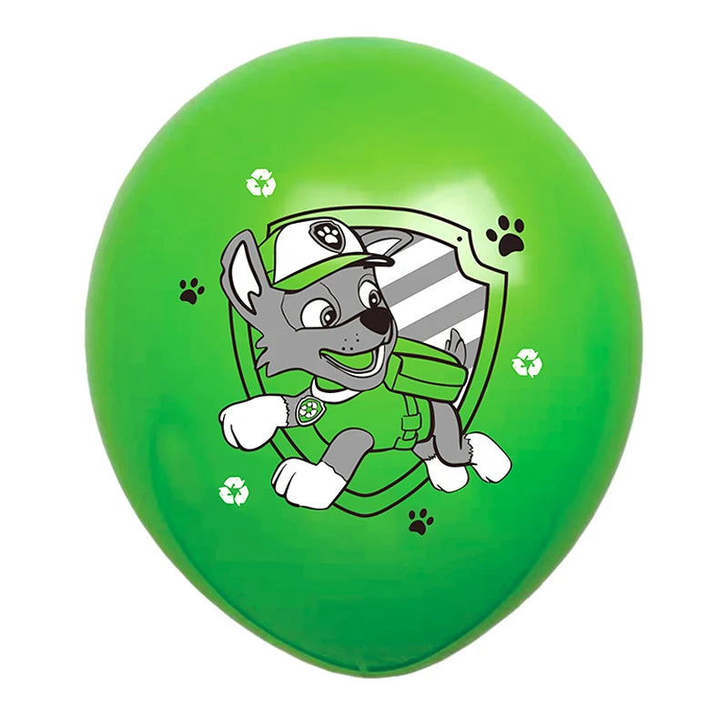 15PCS 12-Inch Paw Patrol Latex Balloons for Children's Birthday Party & Baby Shower