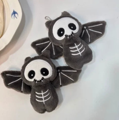 Cute Cartoon Skeleton Bat Plush Keychain for Kids Backpack Accessories Halloween Gift