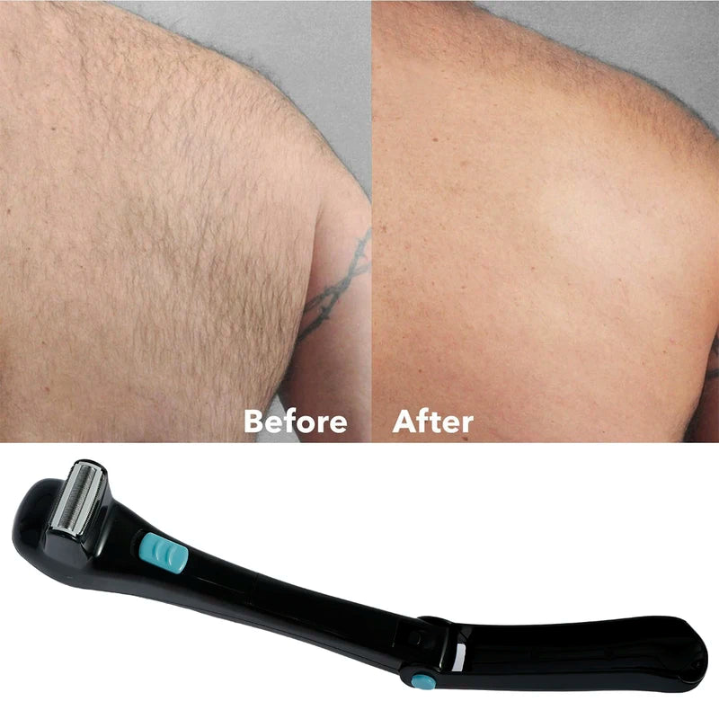 Electric Back Hair Shaver Cordless Foldable Body Razor Pain-Free Hair Removal