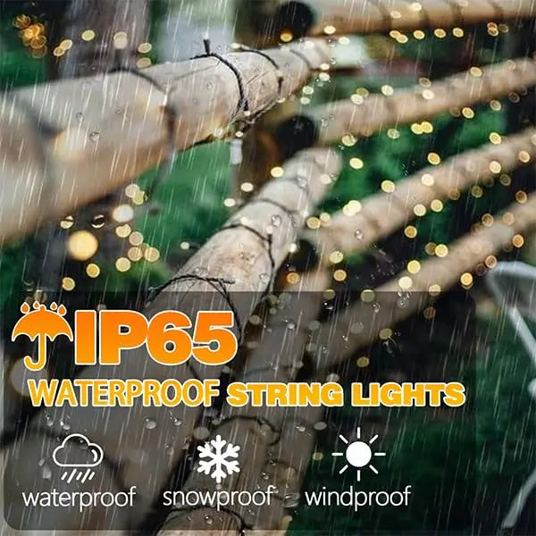 Outdoor Solar String Lights Waterproof 8 Modes for Garden Patio Decor