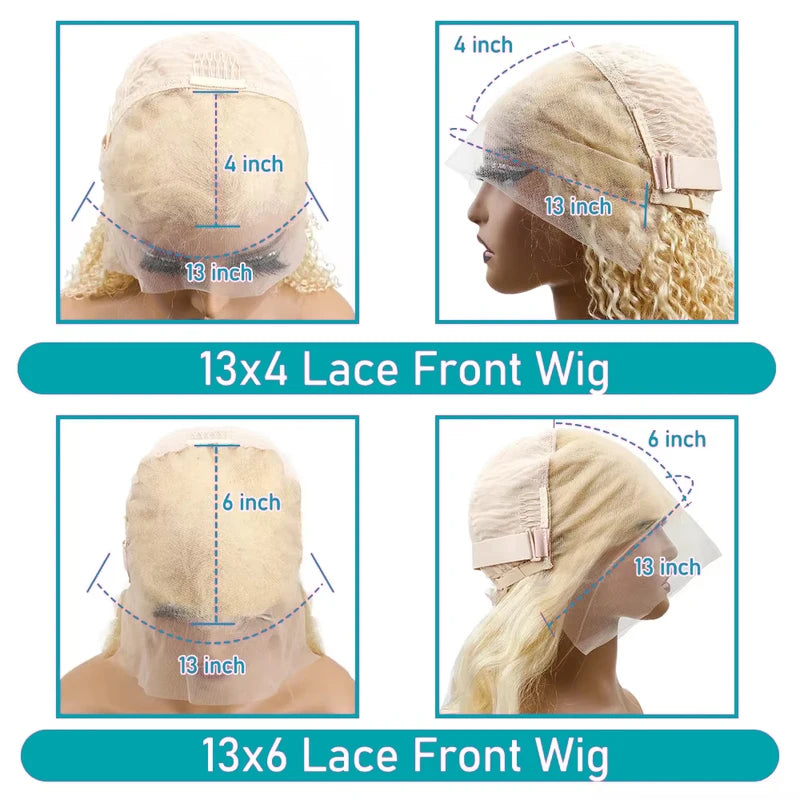 Full Lace Front Wigs 13x4 13x6 HD Transparent Lace Human Hair Wig Blonde Straight 46 Inches
