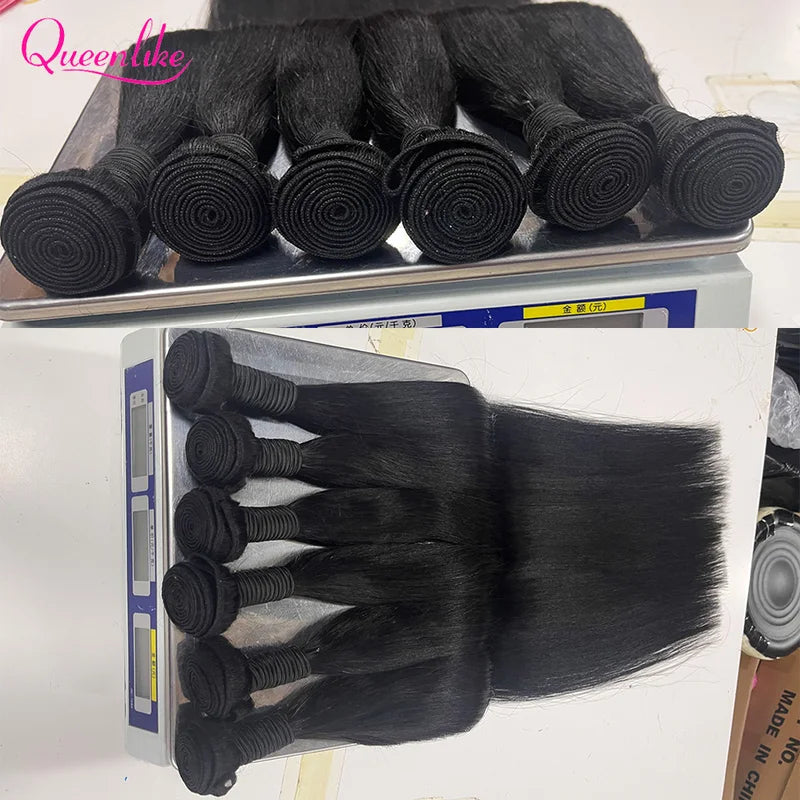 Human Hair Extensions 30 Inch Brazilian Straight Weave Bundles - Multiple Lengths