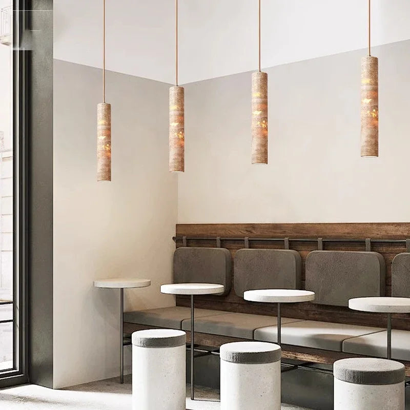 Marble LED Pendant Light Fixture for Kitchen & Restaurant - Luxury Strip Chandelier