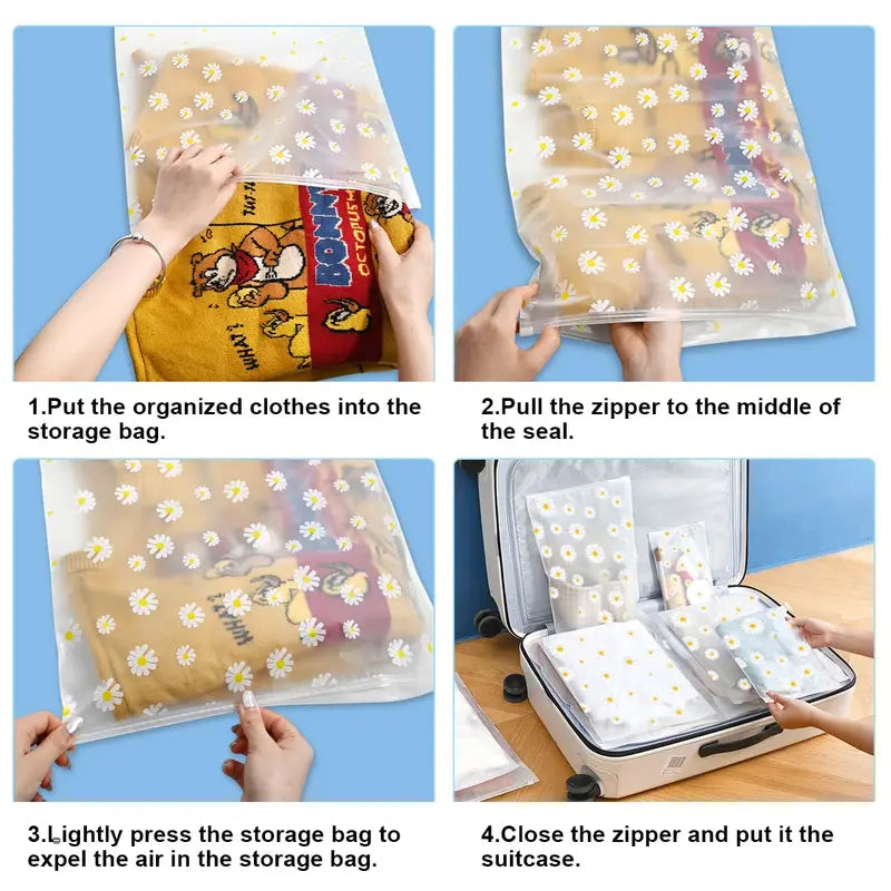 Reusable Clear Travel Storage Bags Set for Clothes and Accessories