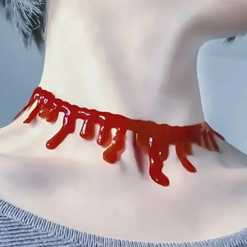Halloween Blooddrop Necklace Horror Vampire Choker Dark Style Costume Accessory