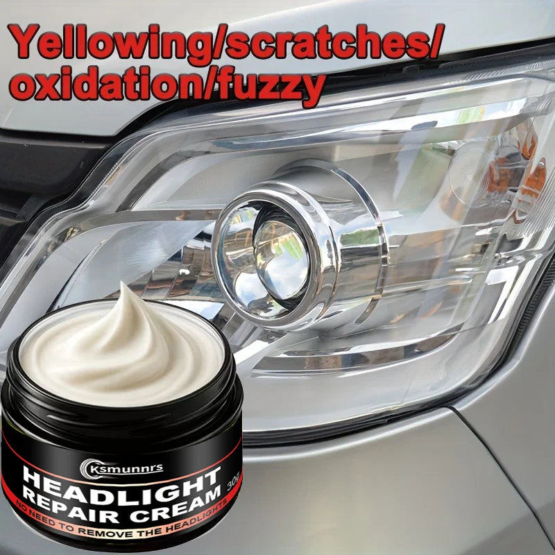 Car Headlight Restoration Wax - Polishing Agent for Yellowing and Cloudiness - 30G