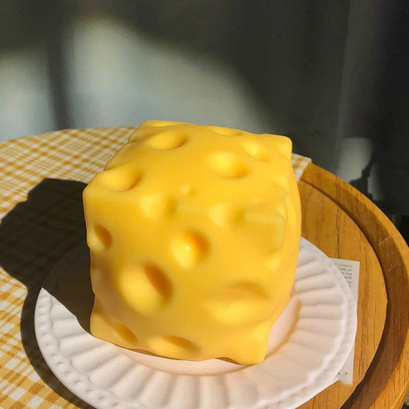 Giant Cheese Squeeze Toy - Extra Large Size Squishy Fidget Ball for Adults