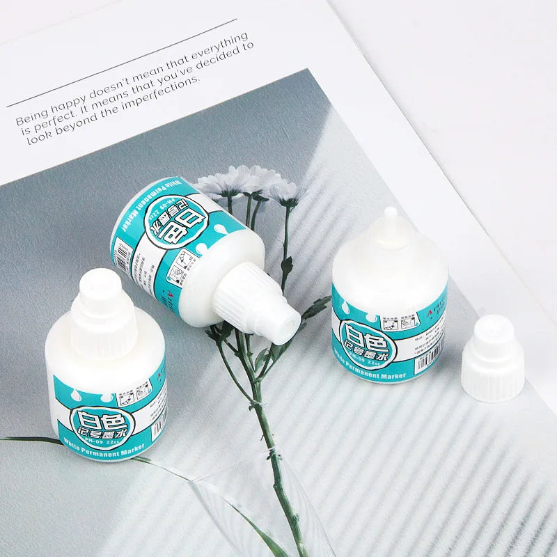 Waterproof Oil-Based White Marker Ink Refill Set for Paint Pens