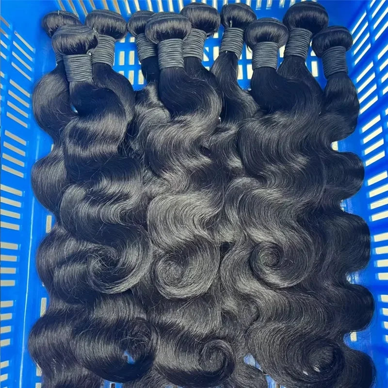 Peruvian Human Hair Bundles Body Wave 26-34 Inch Virgin Hair Extensions
