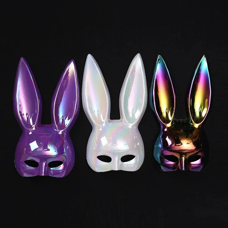 Rabbit Mask Halloween Party Costume Accessory with Long Ears - Multiple Colors